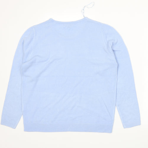 Arista Womens Blue  Knit Pullover Jumper Size 14