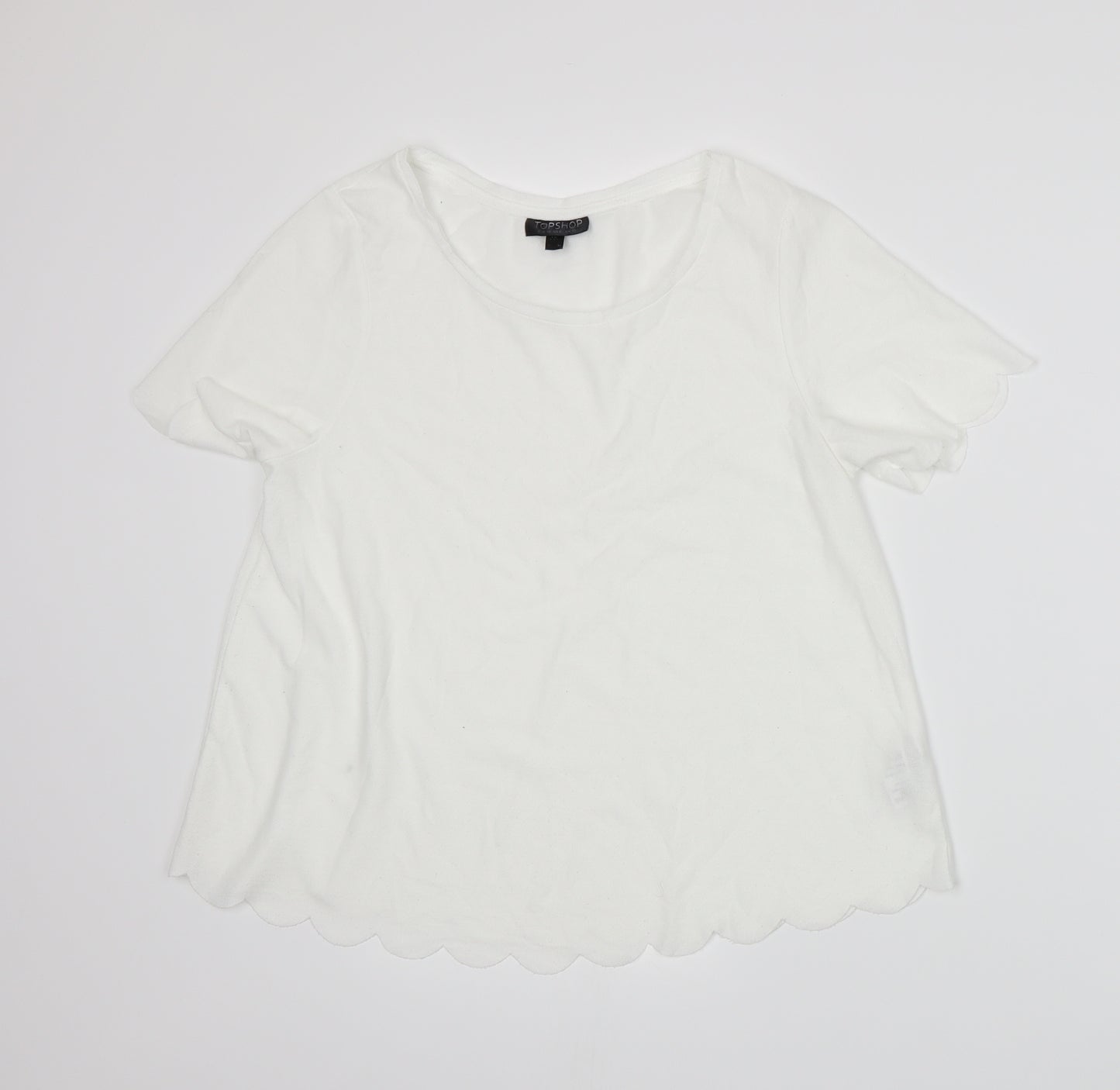 Topshop Womens White   Basic T-Shirt Size 10