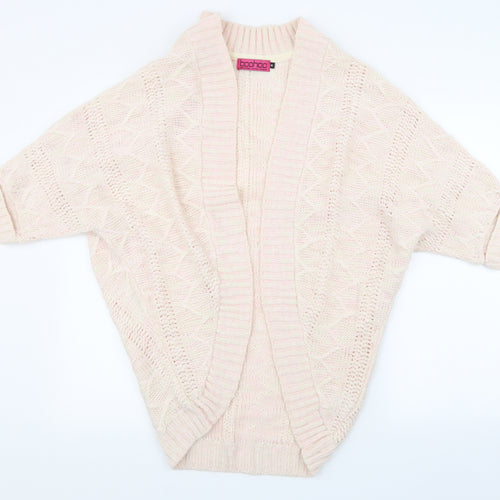 Boohoo Womens Pink  Knit Cardigan Jumper Size M