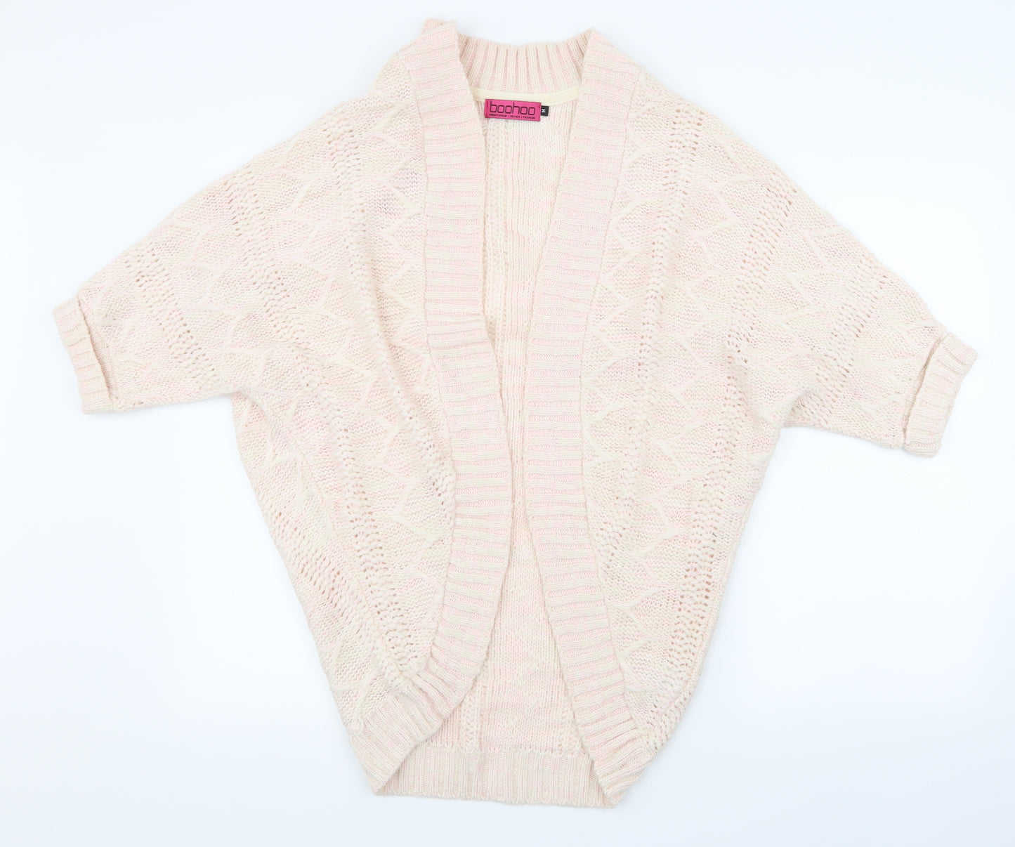 Boohoo Womens Pink  Knit Cardigan Jumper Size M