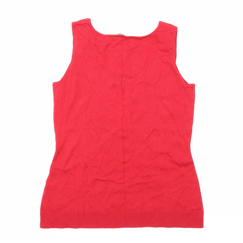 Planet Womens Red  Knit Basic Tank Size M