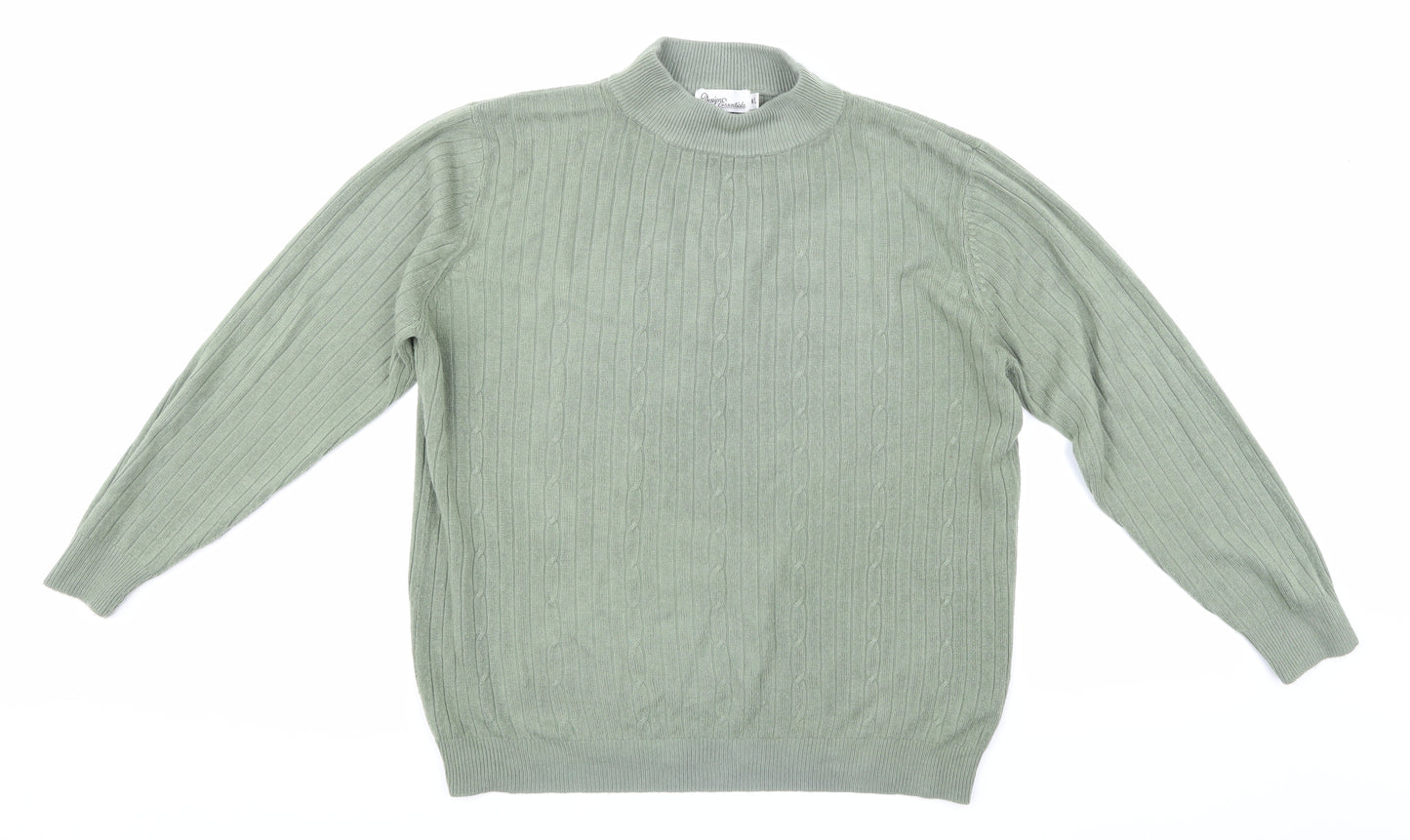 Design Essentials Womens Green  Knit Pullover Jumper Size M