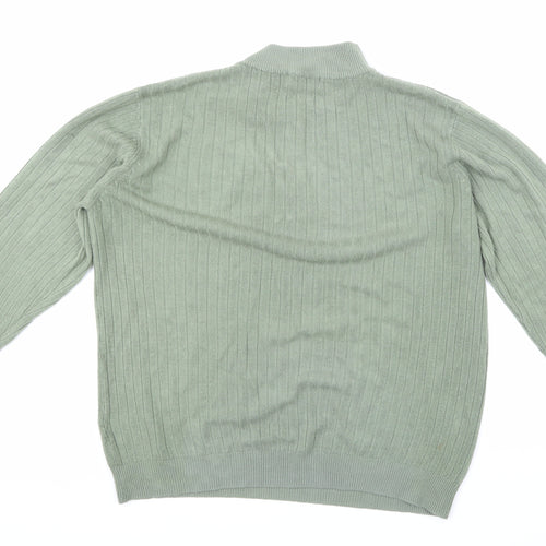 Design Essentials Womens Green  Knit Pullover Jumper Size M