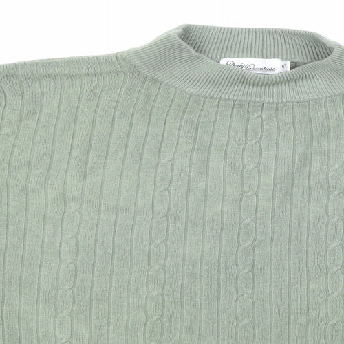 Design Essentials Womens Green  Knit Pullover Jumper Size M