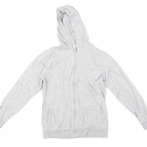 Preworn Girls Grey   Full Zip Hoodie Size 12-13 Years