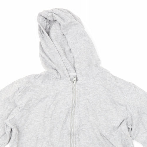 Preworn Girls Grey   Full Zip Hoodie Size 12-13 Years