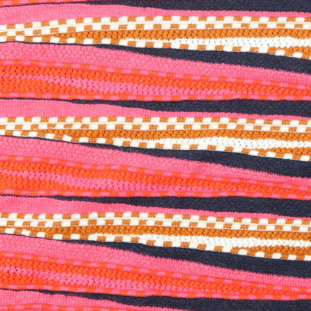 NEXT Womens Pink Striped Knit Pullover Jumper Size L