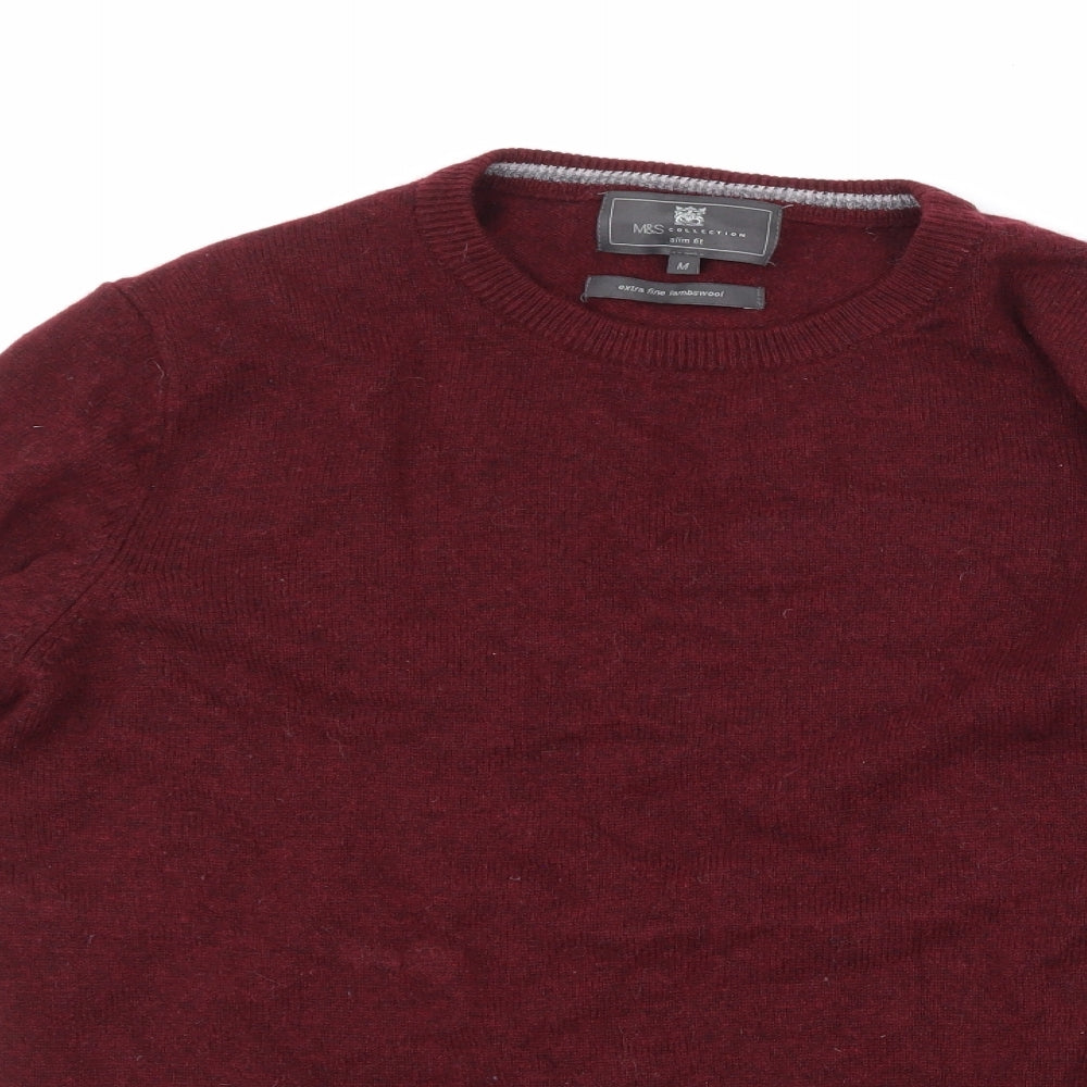 Marks and Spencer Mens Purple  Knit Pullover Jumper Size M