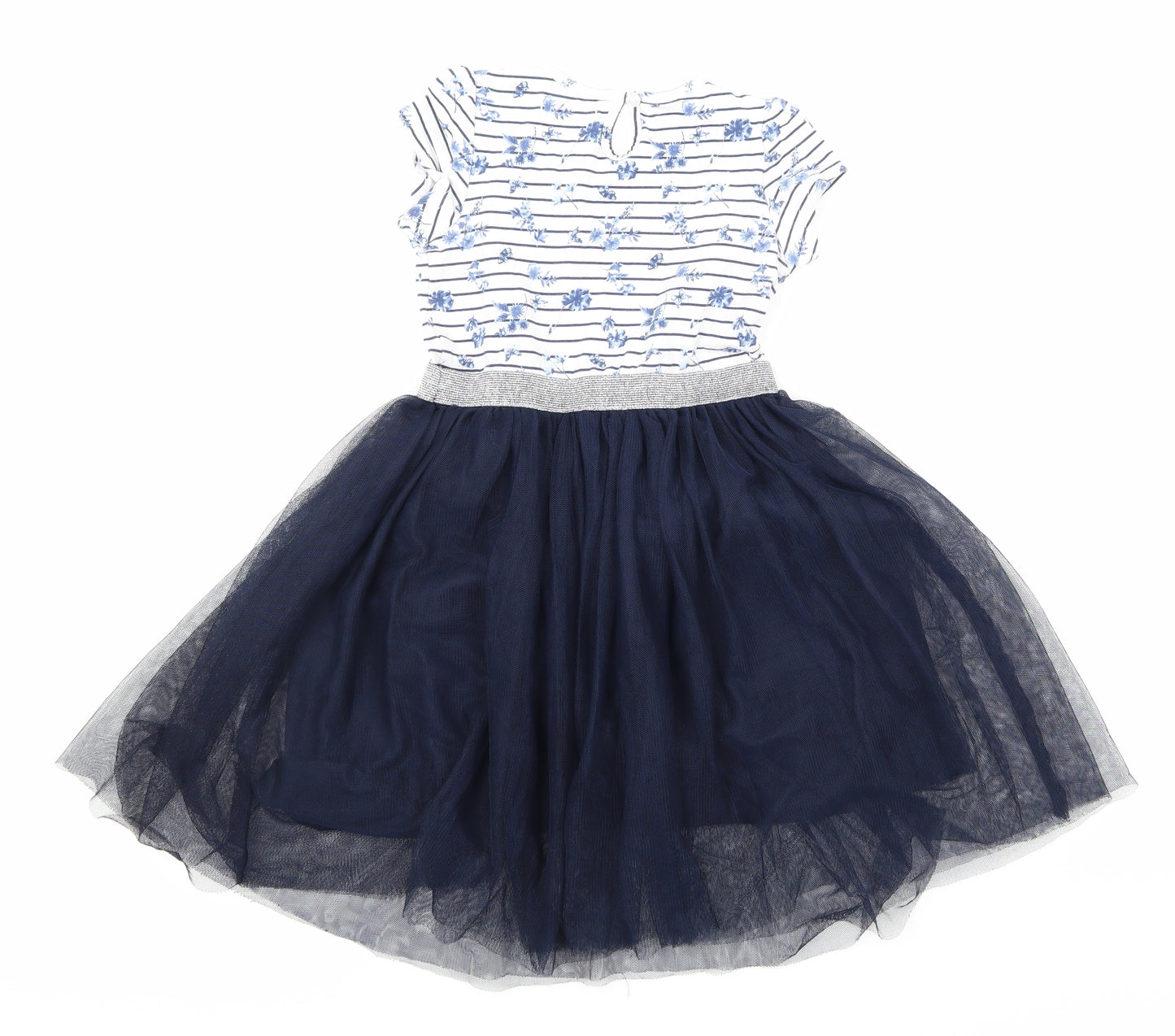 Primark Girls Blue Striped  Tutu Dress  Size 6-7 Years