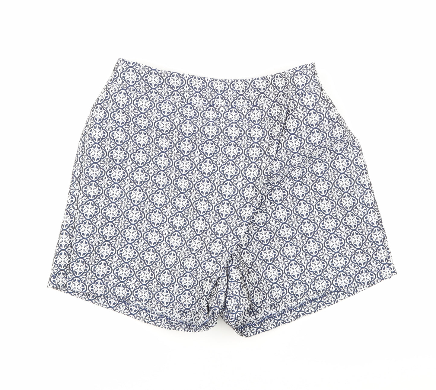 F&F Womens Blue Floral  Hot Pants Shorts Size 23 in