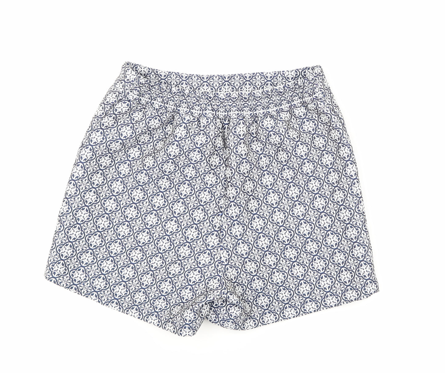 F&F Womens Blue Floral  Hot Pants Shorts Size 23 in