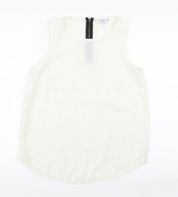 New Look Womens White   Basic Tank Size 10