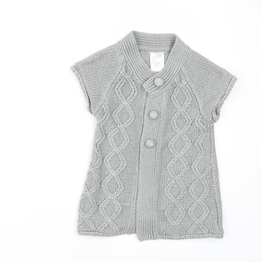 STREET ESSENTIAL Girls Grey   Cardigan Jumper Size 2-3 Years