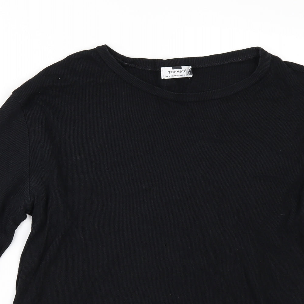 Topshop Mens Black    T-Shirt Size L
