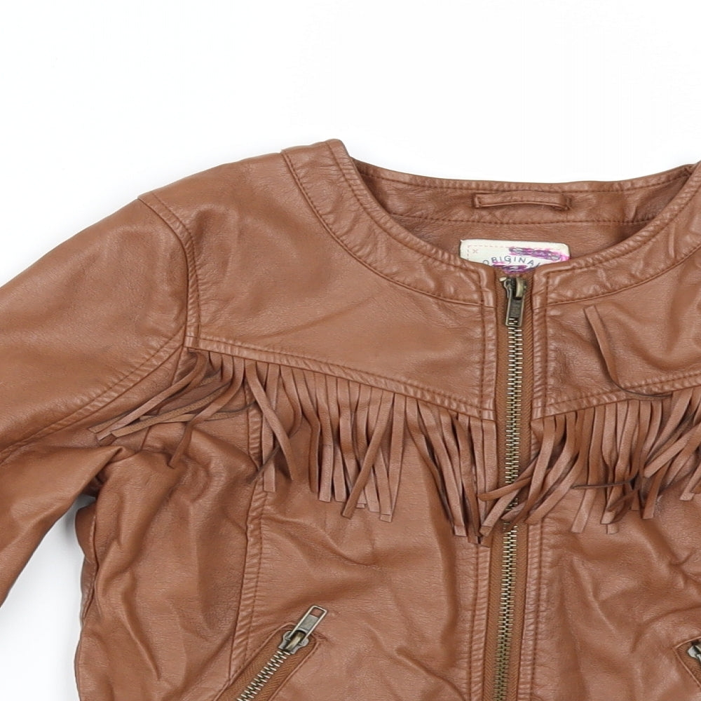 Debenhams Girls Brown   Jacket  Size 9 Years  - leather look