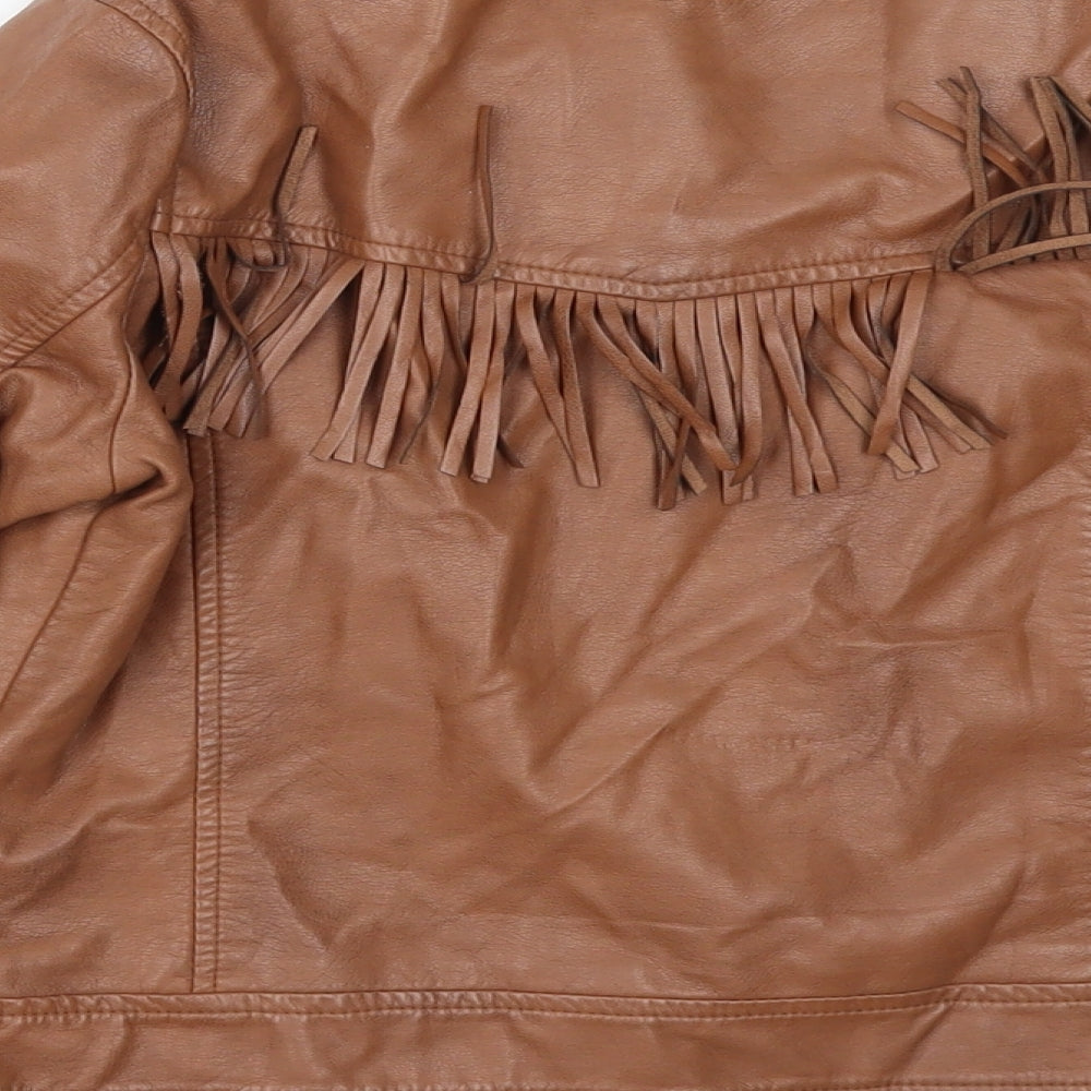 Debenhams Girls Brown   Jacket  Size 9 Years  - leather look
