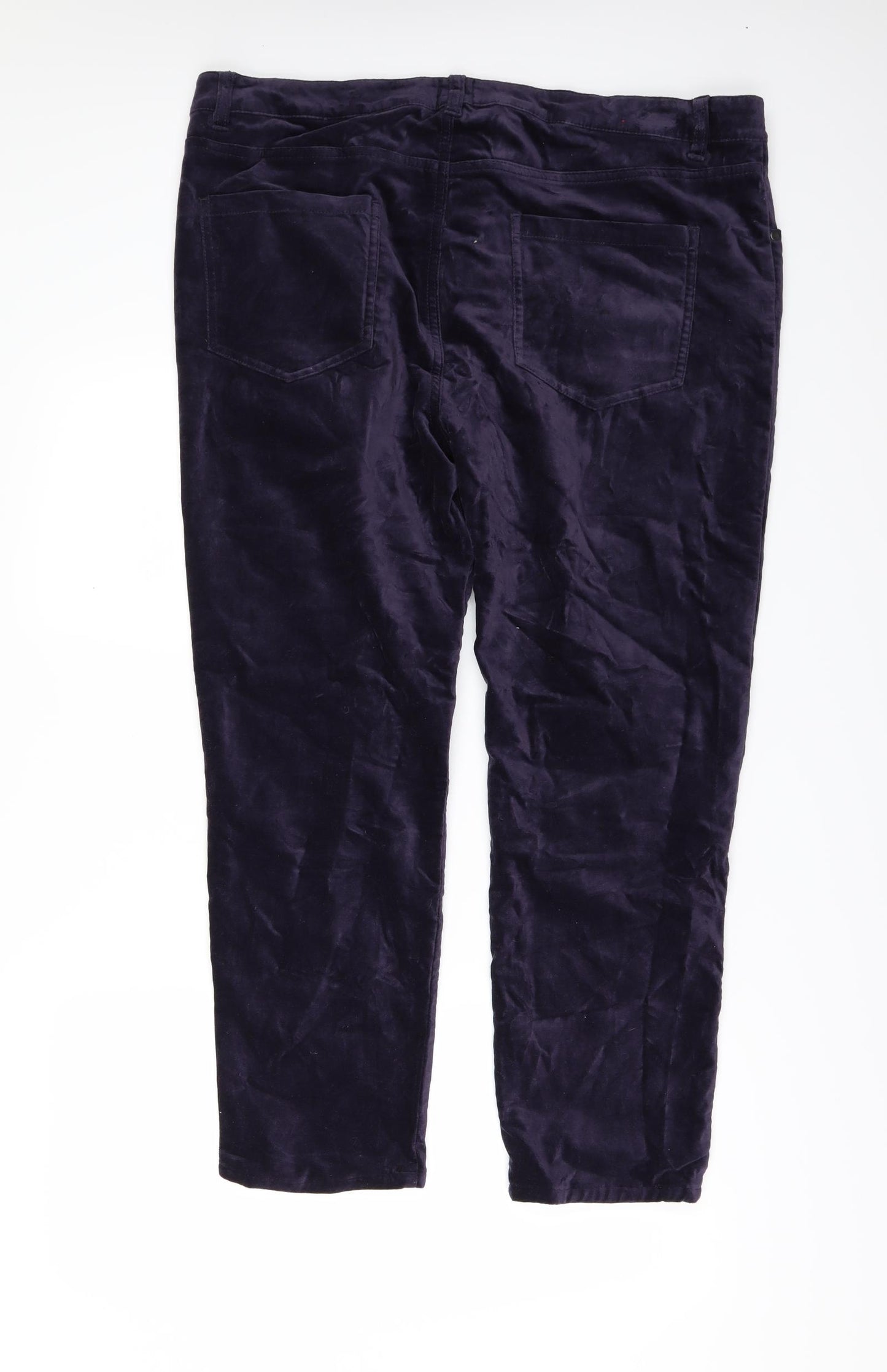 John Lewis Womens Purple  Velour Trousers  Size 18 L28 in