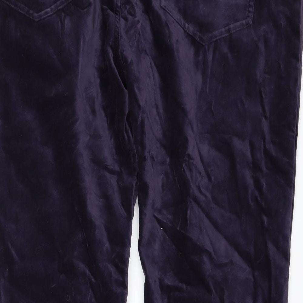 John Lewis Womens Purple  Velour Trousers  Size 18 L28 in
