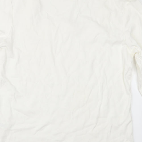 M&Co Womens White   Basic T-Shirt Size L