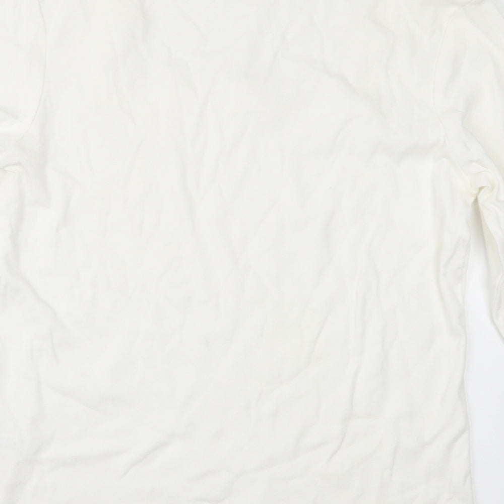 M&Co Womens White   Basic T-Shirt Size L