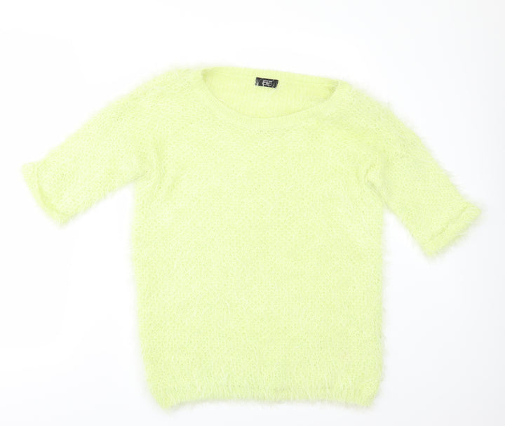 F&F Womens Yellow Pullover Jumper Size 8