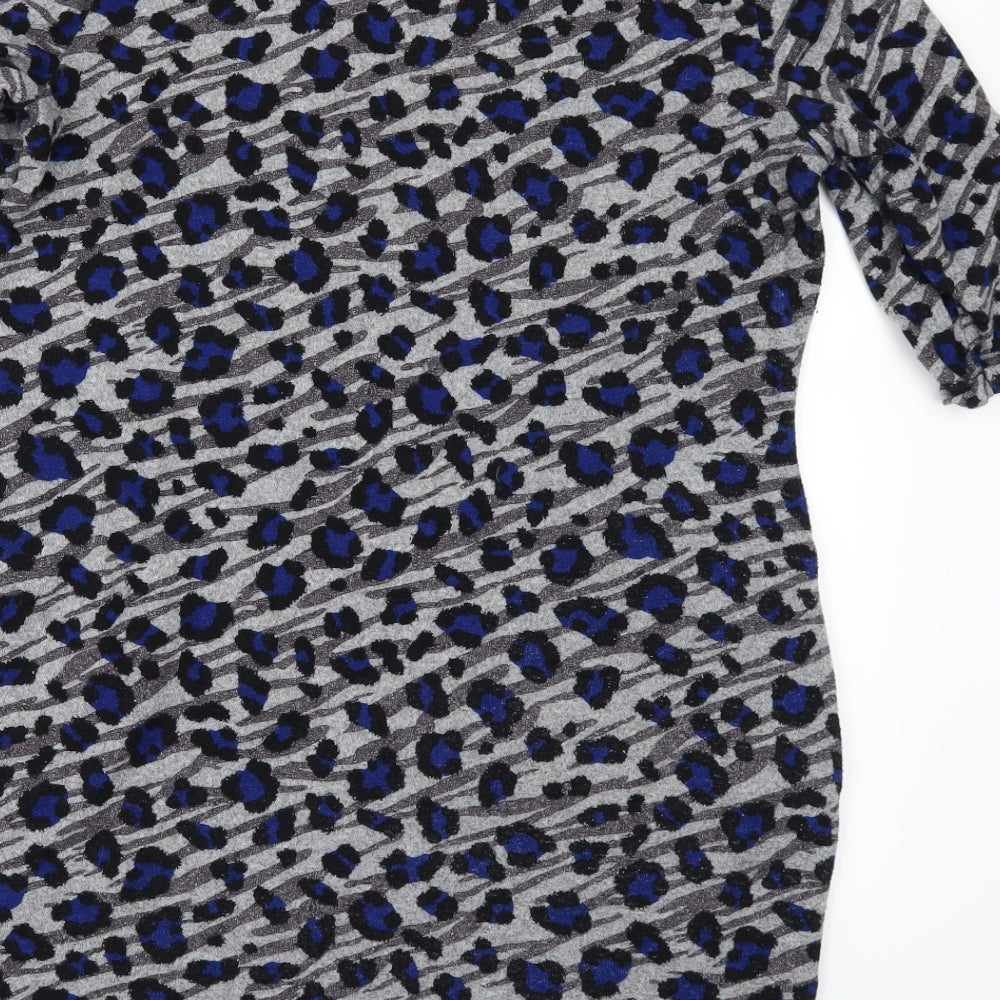 F&F Womens Grey Animal Print  Jumper Dress  Size 16