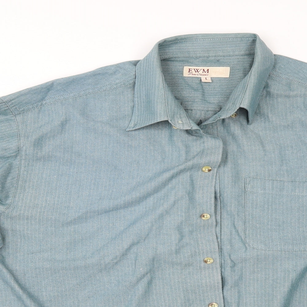 EWM Mens Green    Button-Up Size L