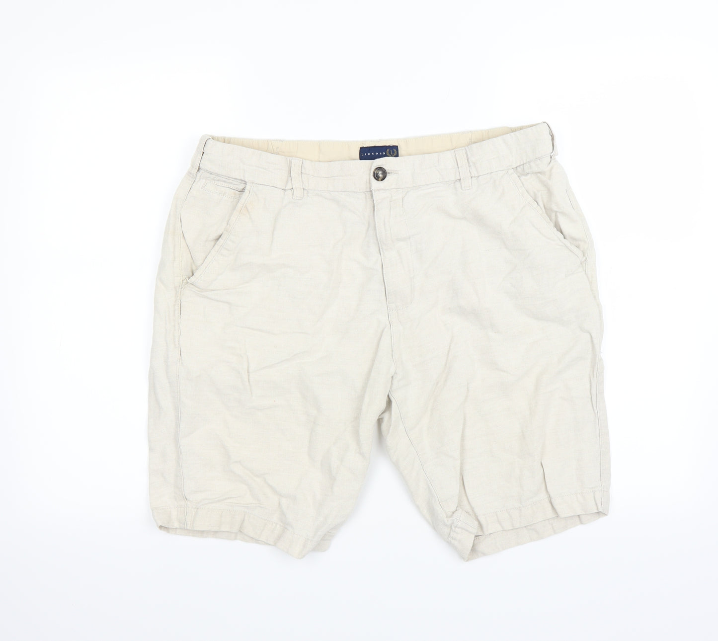 Lincoln Womens Beige   Chino Shorts Size 36 in