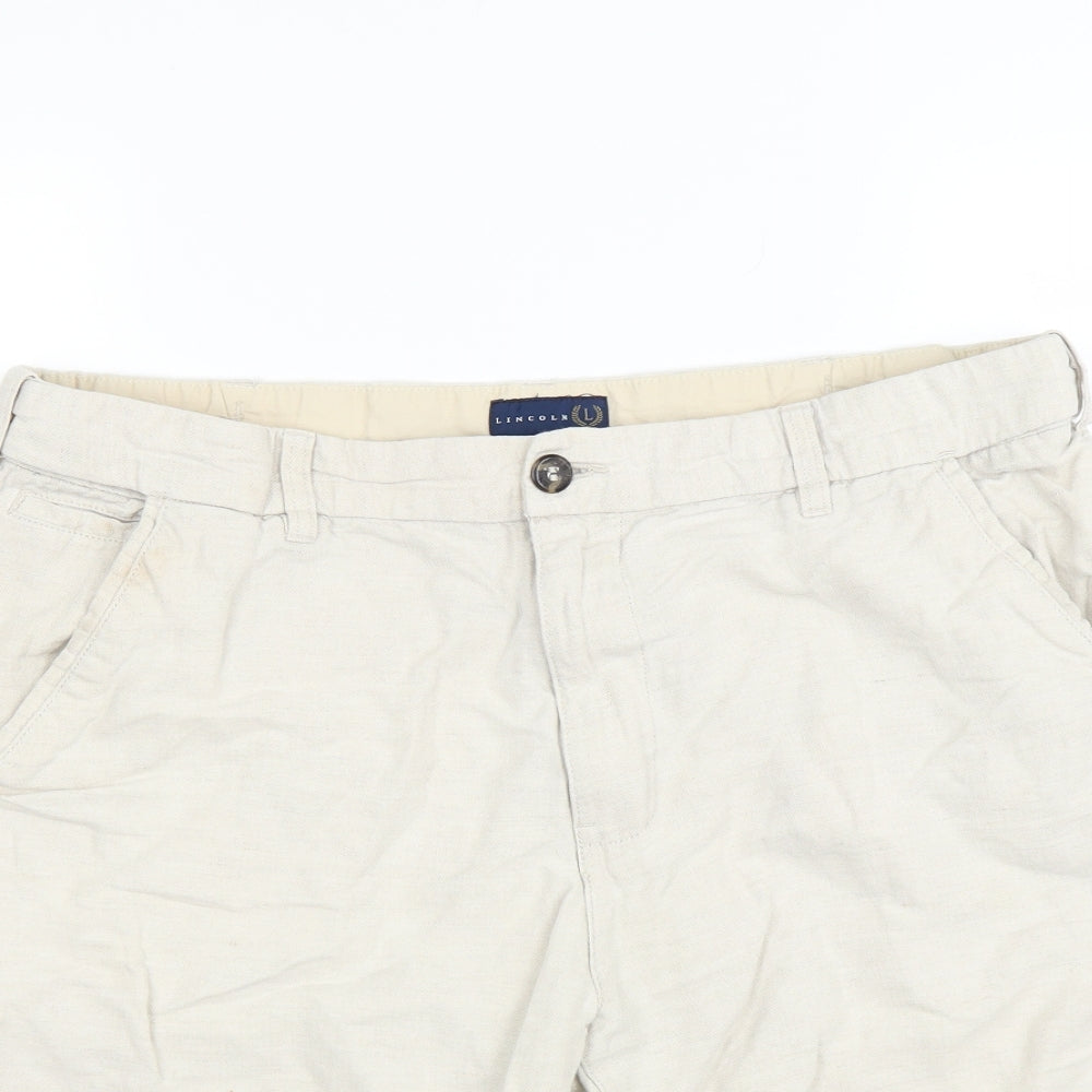 Lincoln Womens Beige   Chino Shorts Size 36 in