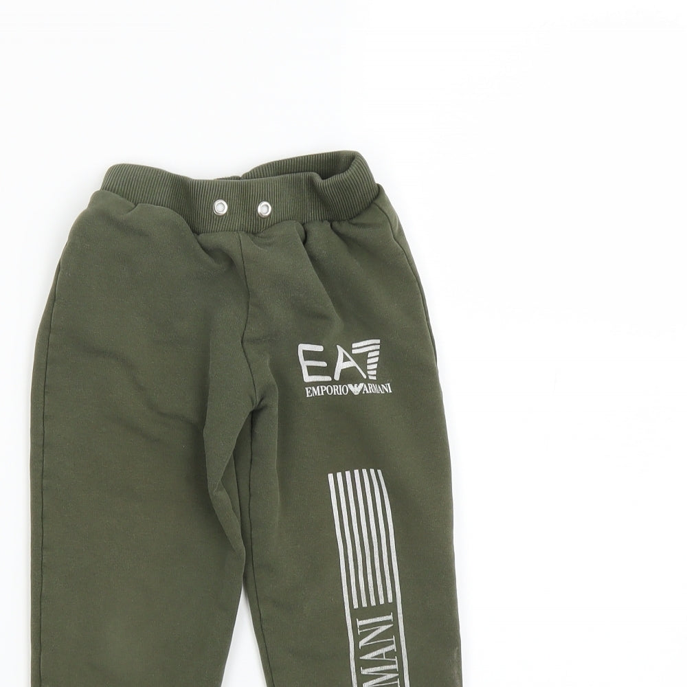 Emporio Armani Boys Green   Jogger Trousers Size 6 Years