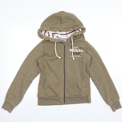 Soul Cal Womens Green   Full Zip Hoodie Size 12