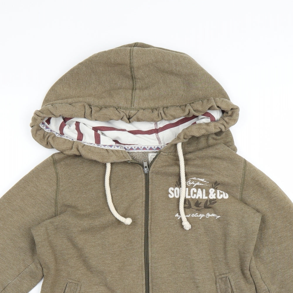 Soul Cal Womens Green   Full Zip Hoodie Size 12