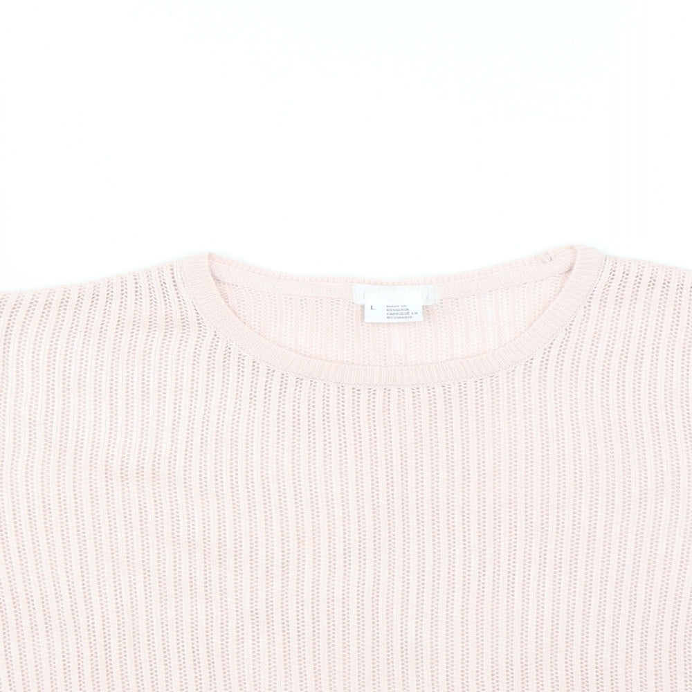 Cooperative Womens Pink   Pullover Jumper Size L  - CROPPED