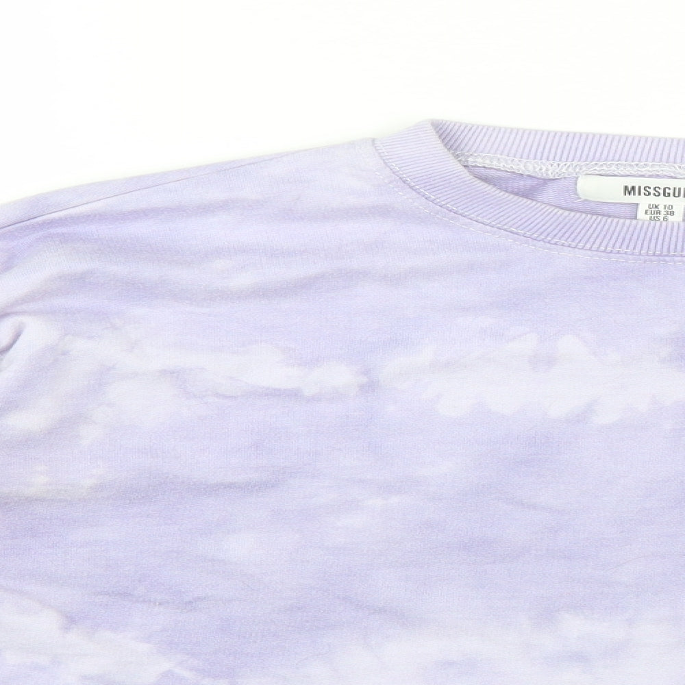 Missguided Womens Purple   Pullover Sweatshirt Size 10  - tie dye