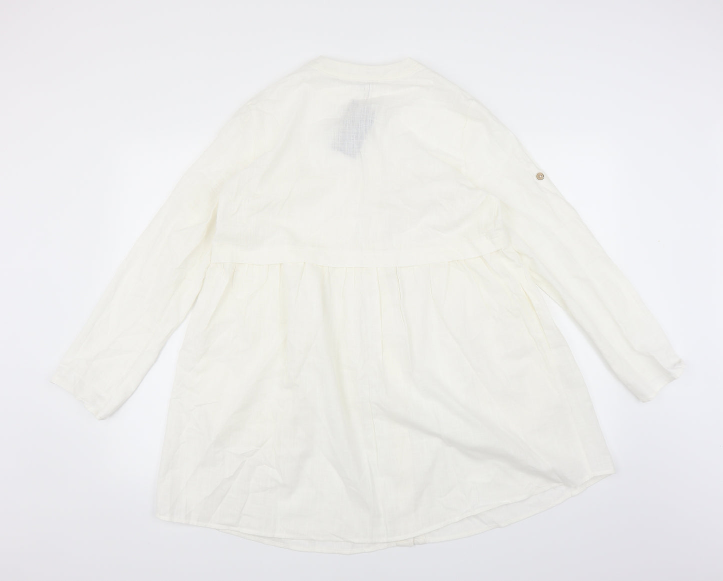 R. Vivimos Womens White   Shirt Dress  Size L