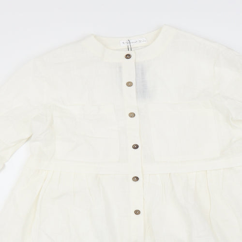 R. Vivimos Womens White   Shirt Dress  Size L
