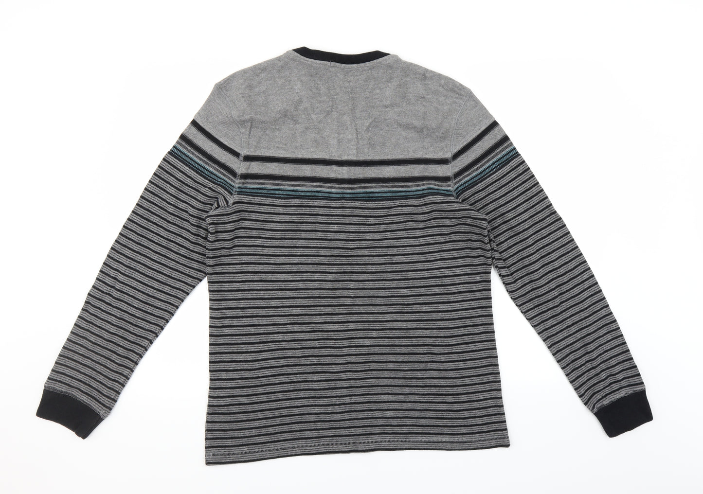 George Mens Grey Striped  Pullover Jumper Size L