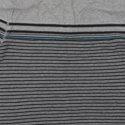 George Mens Grey Striped  Pullover Jumper Size L