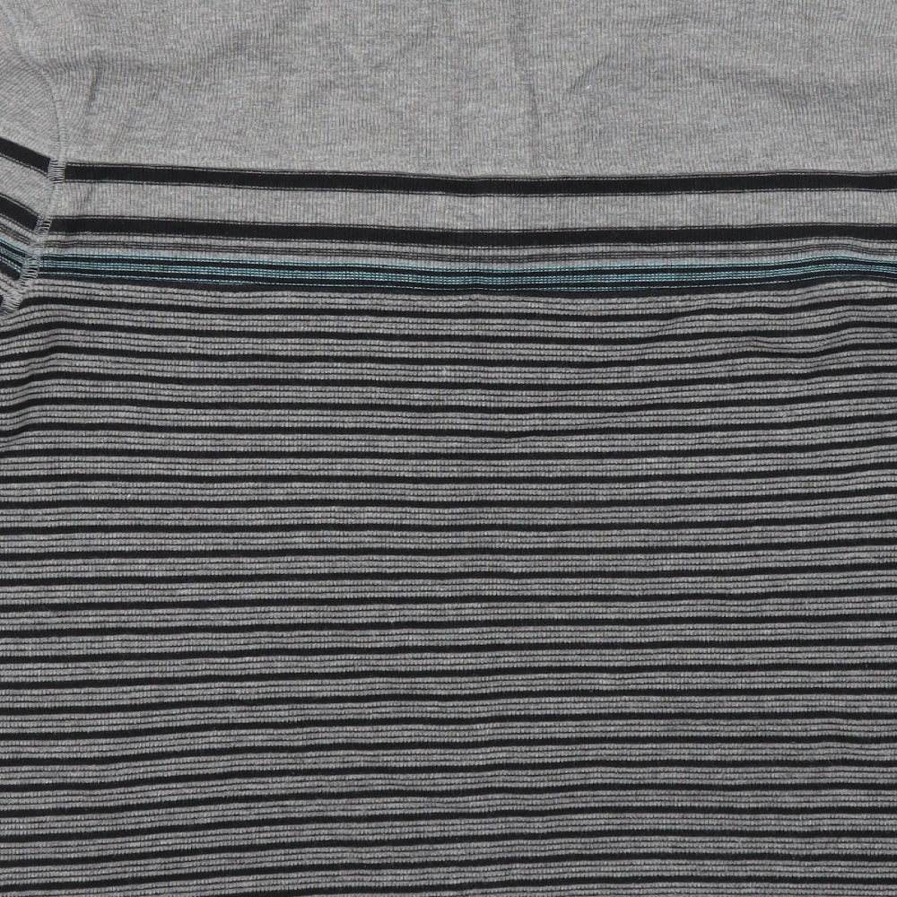 George Mens Grey Striped  Pullover Jumper Size L