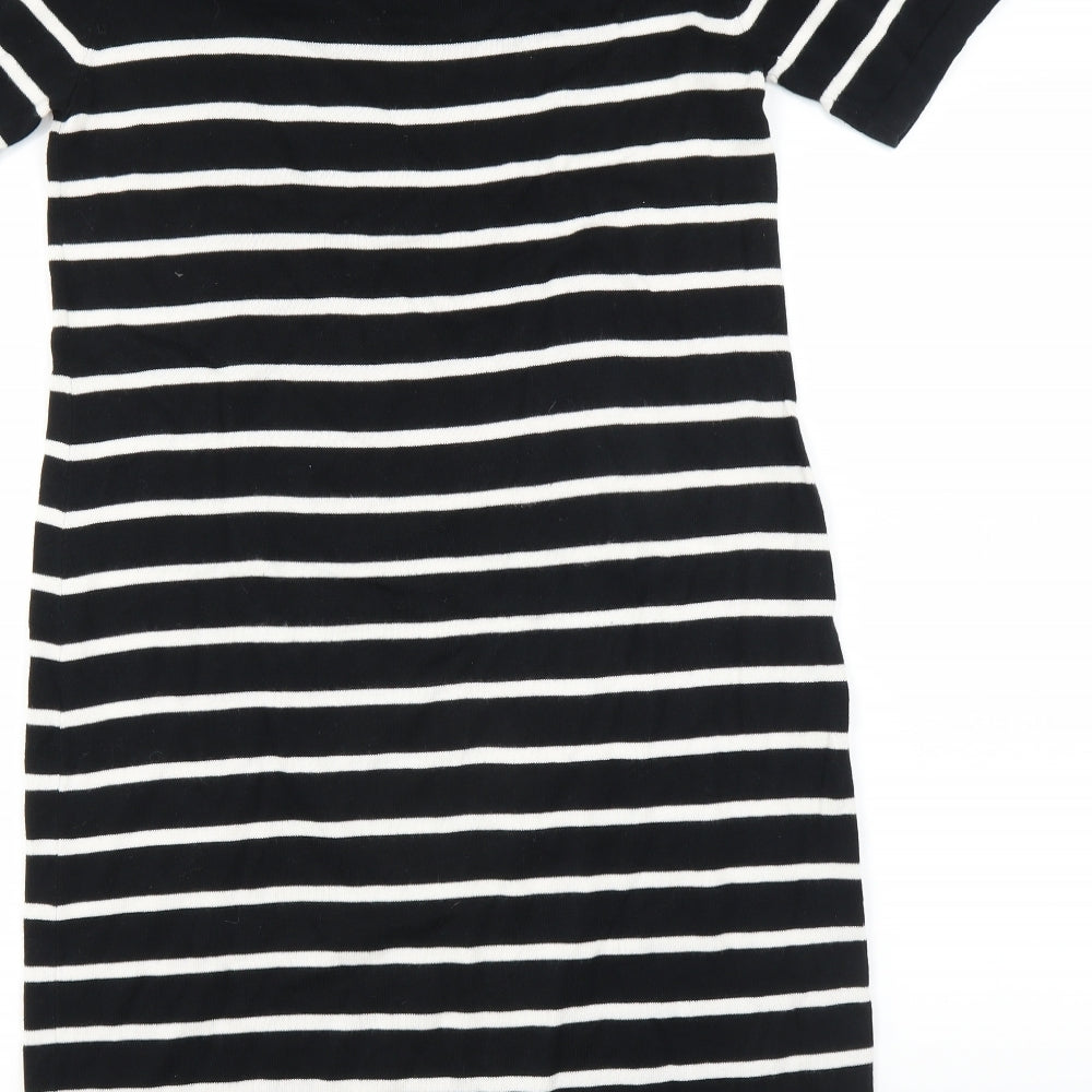 Uniqlo Womens Black Striped  Jumper Dress