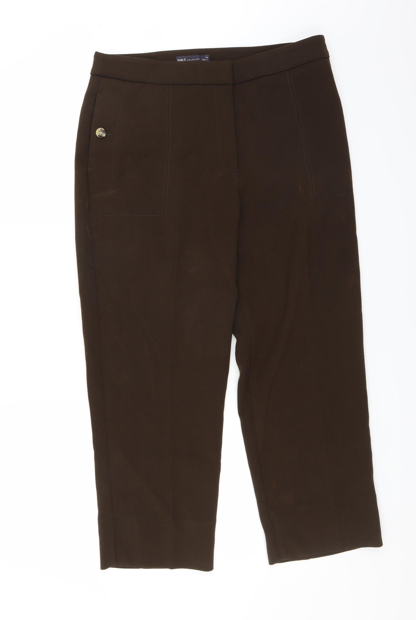 Marks and Spencer Womens Brown   Trousers  Size 14 L23 in