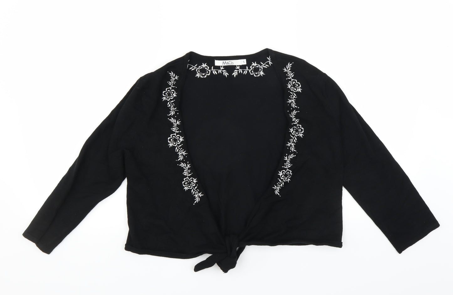 M&Co Womens Black   Cardigan Jumper Size S  - CROPPED
