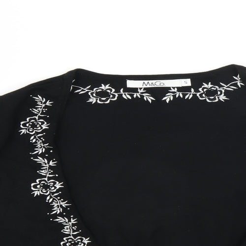 M&Co Womens Black   Cardigan Jumper Size S  - CROPPED