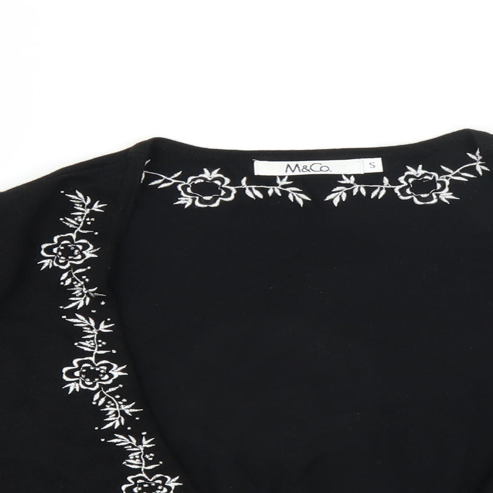 M&Co Womens Black   Cardigan Jumper Size S  - CROPPED