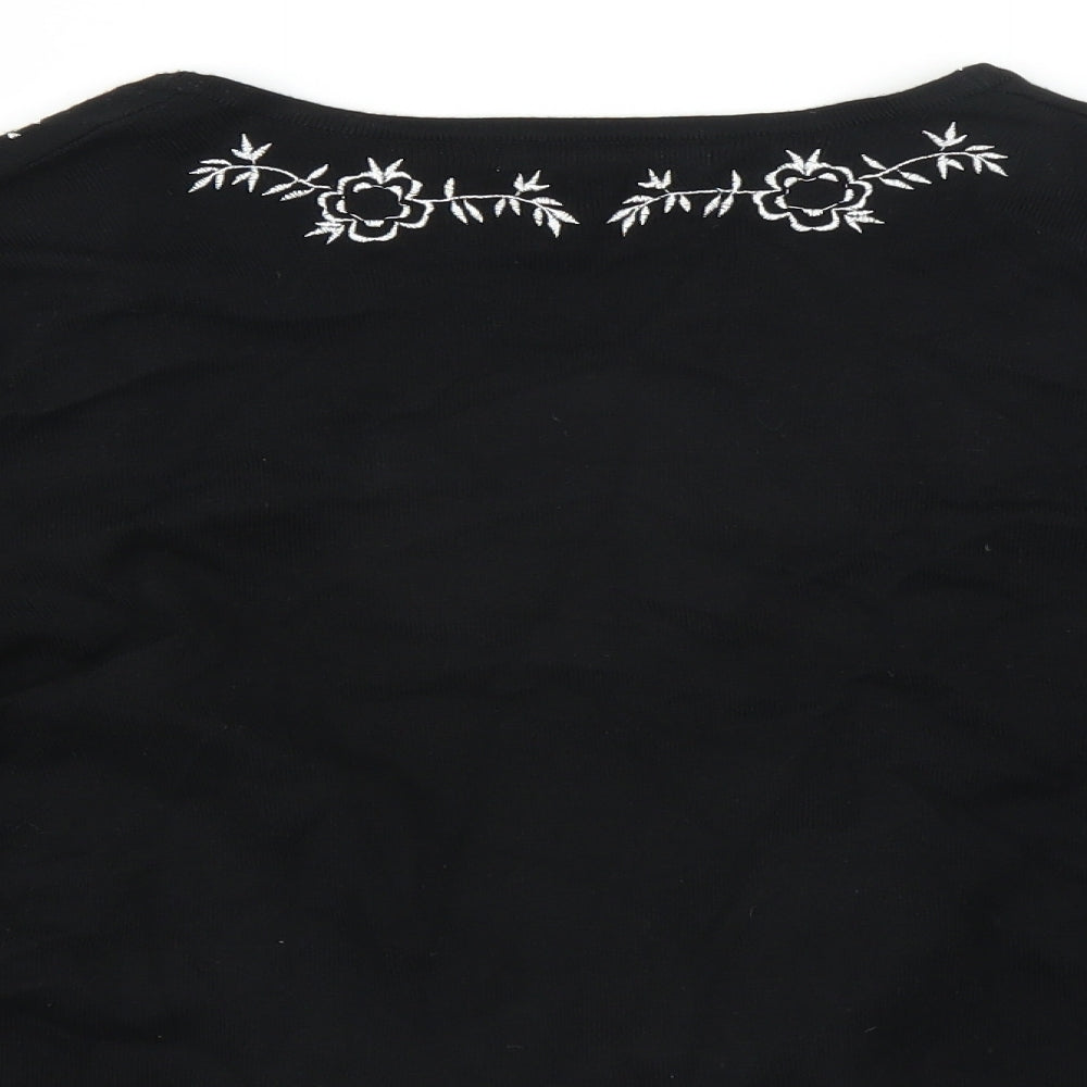 M&Co Womens Black   Cardigan Jumper Size S  - CROPPED