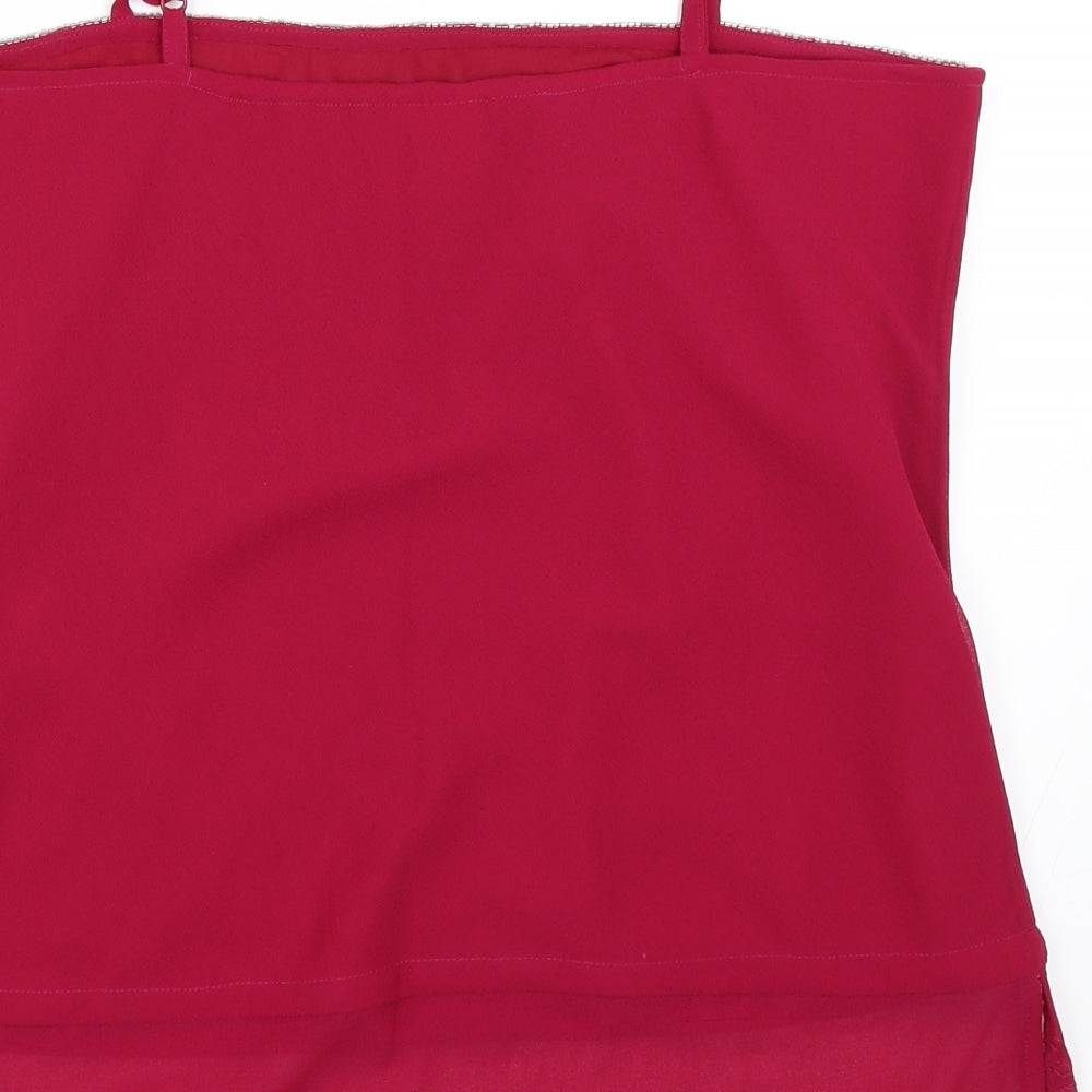 Agenda Womens Pink  Chiffon Basic Blouse Size 16