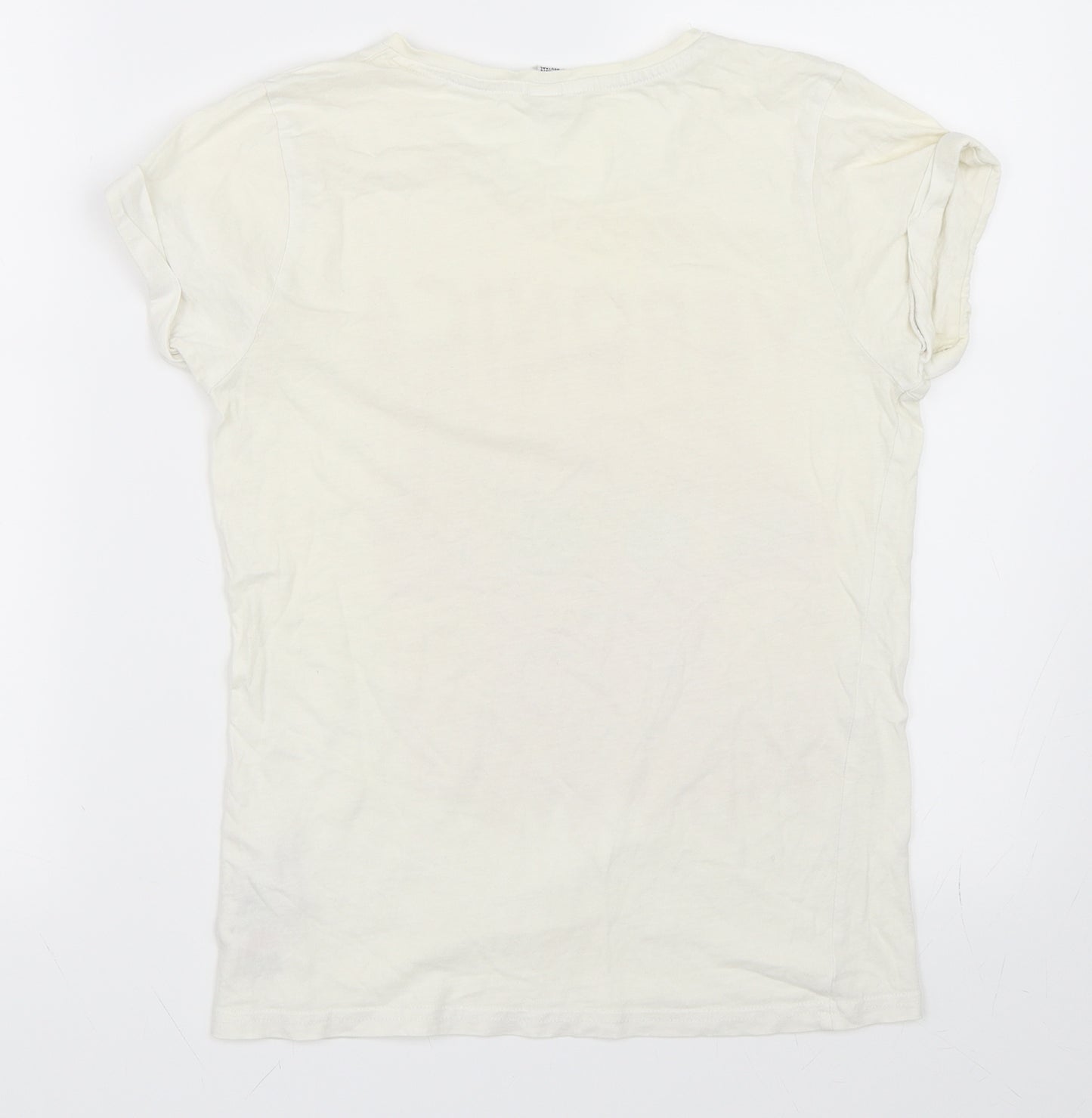Earth Positive Womens Ivory   Basic T-Shirt Size S