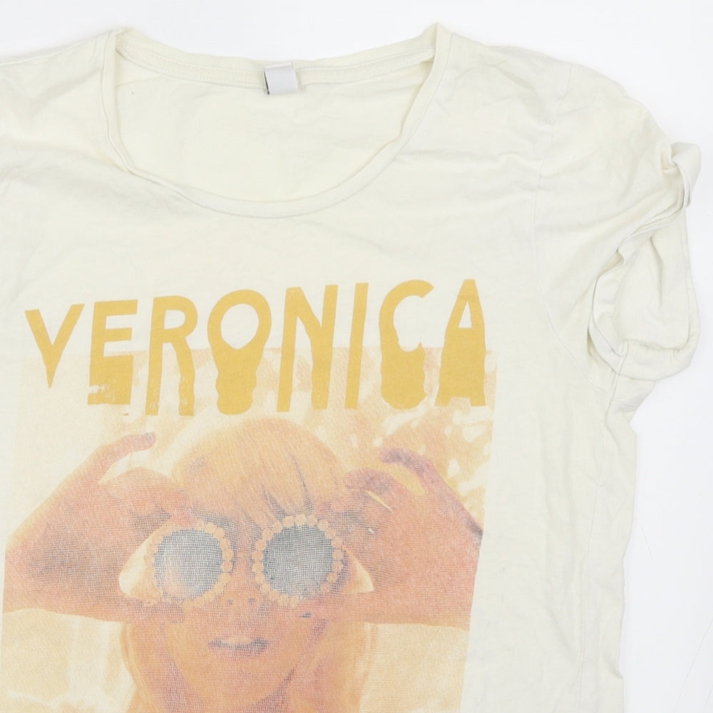 Earth Positive Womens Ivory   Basic T-Shirt Size S