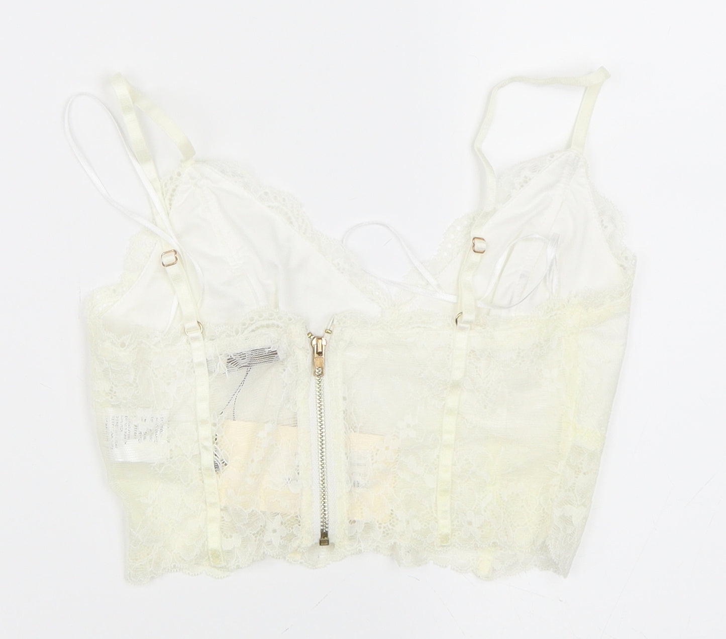 Vera & Lucy Womens Ivory   Cropped Blouse Size XS  - Lace Bralet