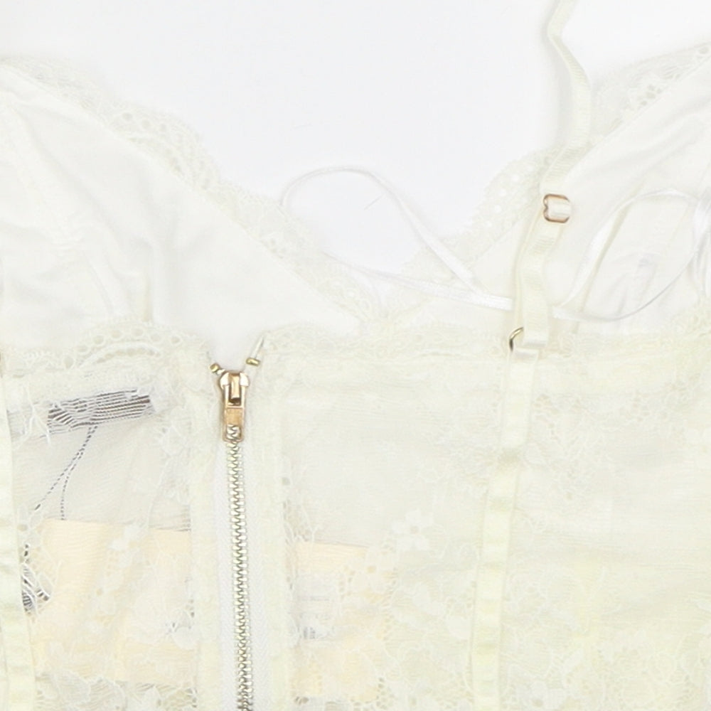 Vera & Lucy Womens Ivory   Cropped Blouse Size XS  - Lace Bralet